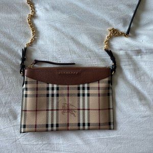 Burberry Haymarket Two Tone Crossbody Bag